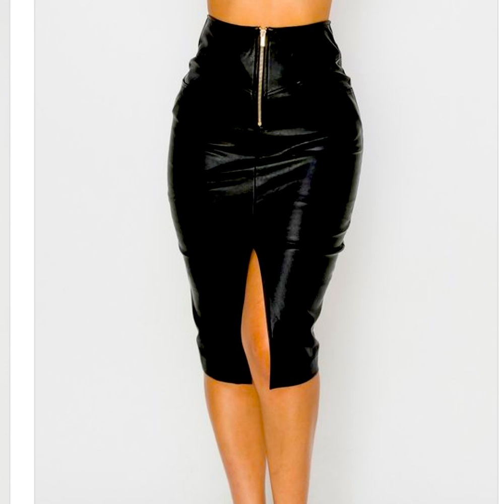 Black Faux leather skirt